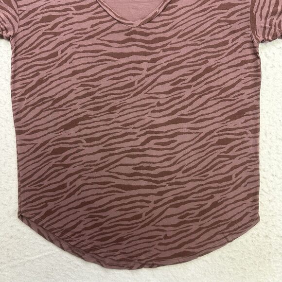 American Eagle Shirt Womens XS Soft & Sexy Striped V Neck Oversized Short Sleeve - Picture 4 of 12